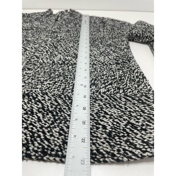 Talbot's Wool Blend Black White Zip Up Knit Cardigan Sweater Mock Turtleneck‎ S - Picture 8 of 11